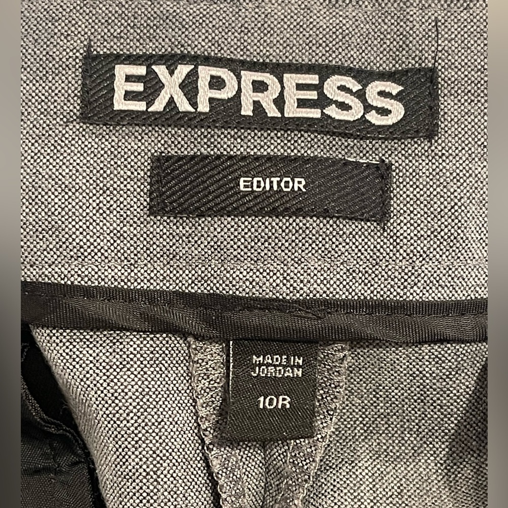 Express Editor women’s pant, gray, size 10 regular length.